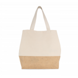 Sac shopping en toiles de coton et jute KI0235 - Natural personnalisable - Vue de face