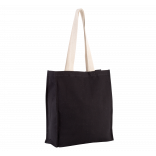 Sac cabas avec soufflet KI0251 - Black personnalisable - Vue de face