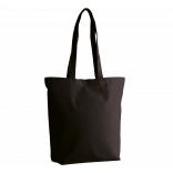 Sac cabas en coton bio KI0252 - Black personnalisable - Vue de face