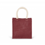 Sac style cabas en toile de jute - petit modèle KI0272 - Light Rosewood personnalisable - Vue de face