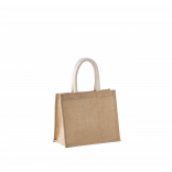 Sac style cabas en toile de jute - modèle moyen KI0273 - Natural personnalisable - Vue de face