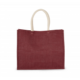 Sac style cabas en toile de jute - modèle moyen KI0273 - Light Rosewood personnalisable - Vue de face