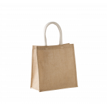 Sac style cabas en toile de jute - grand modèle KI0274 - Natural personnalisable - Vue de face