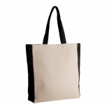 Sac cabas bicolore KI0275 - Natural / Black personnalisable - Vue de face