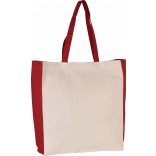 Sac cabas bicolore KI0275 - Natural / Red personnalisable - Vue de face