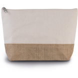 Pochette en toiles de coton et jute KI0276 - Natural personnalisable - Vue de face