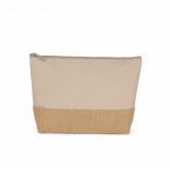 Pochette en toiles de coton et jute KI0276 - Light Sand / Natural personnalisable - Vue de face