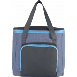 Sac isotherme avec poche zippée KI0347 - Light Blue Heather / Dark Grey personnalisable - Vue de face