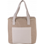 Sac isotherme en jute - modèle moyen KI0353 - Natural personnalisable - Vue de face