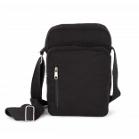 Sacoche bandoulière en coton KI0375 - Black personnalisable - Vue de face