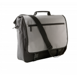 Porte-document avec rabat KI0412 - Black / Light Grey personnalisable - Vue de face