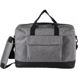 Sac porte-ordinateur KI0427 - Grey Twill / Black personnalisable - Vue de face