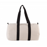 Sac fourre-tout en toile de coton KI0632 - Natural / Black personnalisable - Vue de face