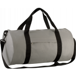 Sac fourre-tout forme tube KI0633 - Light Grey / Black personnalisable - Vue de face