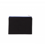 Pochette en coton canvas - modèle moyen KI0721 - Black / Royal Blue personnalisable - Vue de face