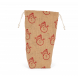 Porte-bouteille avec motifs de Noël KI0726 - Natural / Cherry Red personnalisable - Vue de face