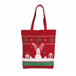Sac shopping avec motifs de Noël KI0733 - Cherry Red personnalisable - Vue de face