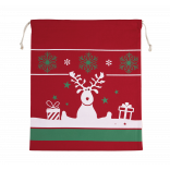 Sac avec cordon motifs de Noël KI0735 - Cherry Red personnalisable - Vue de face