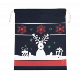 Sac avec cordon motifs de Noël KI0735 - Night Navy personnalisable - Vue de face