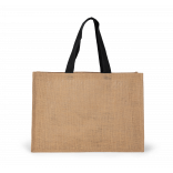 Sac shopping XL KI0743 - Natural / Black personnalisable - Vue de face