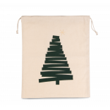 Sac coton à cordon motif sapin KI0746 - Natural personnalisable - Vue de face