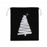 Sac coton à cordon motif sapin KI0746 - Black personnalisable - Vue de face