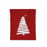 Sac coton à cordon motif sapin KI0746 - Cherry Red personnalisable - Vue de face