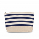 Pochette accessoires imprimé marin KI0752 - Natural / Navy personnalisable - Vue de face