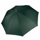 Parapluie mât en bois KI2020 - Bottle Green / Beige personnalisable - Vue de face