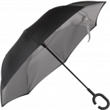 Parapluie inversé mains libres KI2030 - Black / Slate Grey personnalisable - Vue de face