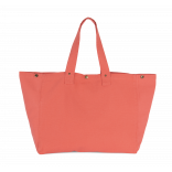 Sac de shopping en coton délavé KI3208 - Washed Coral Pink personnalisable - Vue de face