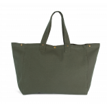 Sac de shopping en coton délavé KI3208 - Washed Kombu Green personnalisable - Vue de face