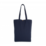 Sac shopping délavé en coton KI3213 - Washed Navy personnalisable - Vue de face