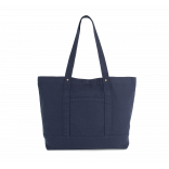 Grand sac shopping à poche latérale KI3214 - Washed Navy personnalisable - Vue de face