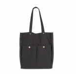 Sac à main à double poche frontale KI3215 - Washed Black personnalisable - Vue de face