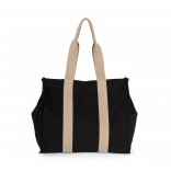 Grand sac shopping à soufflet recyclé KI5201 - Black Night / Hemp personnalisable - Vue de face
