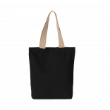 Sac shopping recyclé à fond plat KI5202 - Black Night / Hemp personnalisable - Vue de face