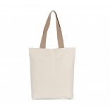 Sac shopping recyclé à fond plat KI5202 - Ecume / Hemp personnalisable - Vue de face