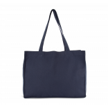 Grand sac shopping en coton recyclé KI5230 - Moonlight Navy personnalisable - Vue de face