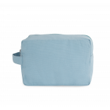 Trousse de toilette en coton biologique KI6303 - Washed Dream Blue personnalisable - Vue de face