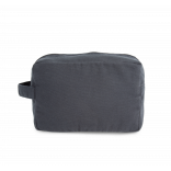 Trousse de toilette en coton biologique KI6303 - Washed Navy personnalisable - Vue de face