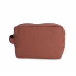 Trousse de toilette en coton biologique KI6303 - Washed Pink Ochre personnalisable - Vue de face