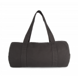 Sac polochon en coton biologique KI6602 - Washed Black personnalisable - Vue de face