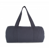 Sac polochon en coton biologique KI6602 - Washed Navy personnalisable - Vue de face