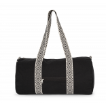 Sac polochon écoresponsable KINS101 - Black Night / Ethnic Black personnalisable - Vue de face