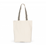 Sac shopping recyclé à fond plat KINS116 - Ecume / Curve Black personnalisable - Vue de face