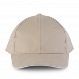 Orlando - casquette 6 panneaux KP011 - Beige / White personnalisable - Vue de face