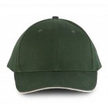 Orlando - casquette 6 panneaux KP011 - Forest Green / Beige personnalisable - Vue de face
