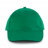Orlando - casquette 6 panneaux KP011 - Kelly Green / Black personnalisable - Vue de face