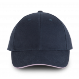 Orlando - casquette 6 panneaux KP011 - Navy / Pink personnalisable - Vue de face